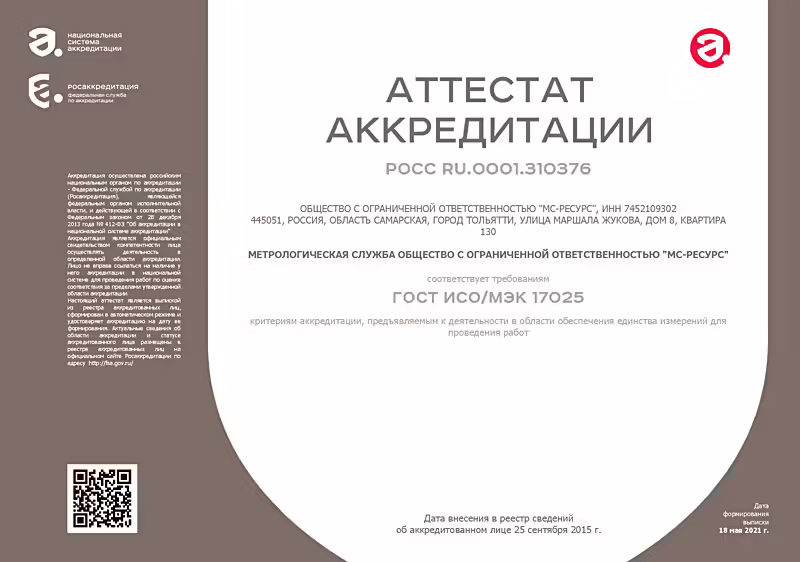 Аттестат Аккредитации